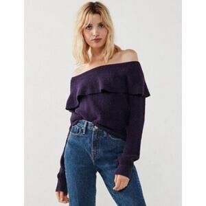 Urban Outfitters Kimchi Blue Off Shoulder Bib Collar Sweater